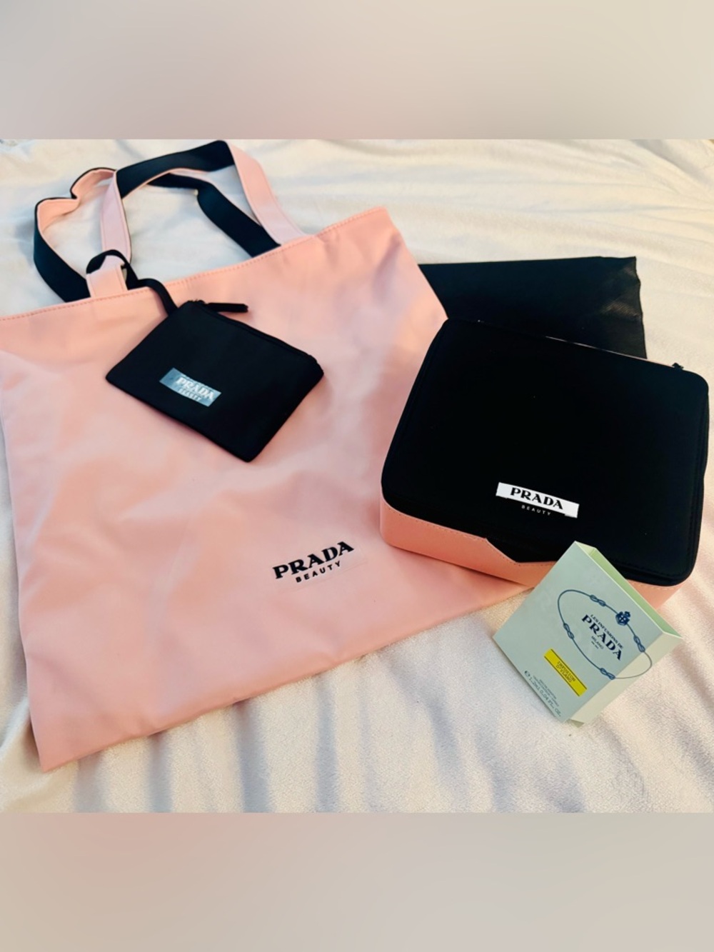 Prada reversible tote and Prada makeup box bundle NEW